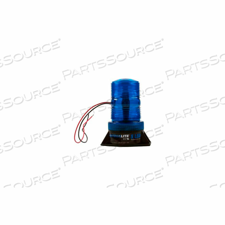 METEORLITE 5 HIGH-PROFILE STROBE LIGHT - 12-80 VOLTS - PERMANENT MOUNT - BLUE by TVH Parts