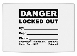 PADLOCK LABEL 1-5/8INHX1-1/2INW PK25 by Idesco