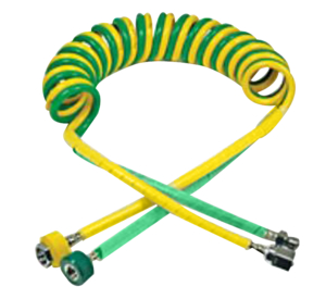 SINGLE COILED NON CONDUCTIVE HOSE, 1/4 IN OD, HIGH-GRADE POLYURETHANE, OXYGEN, GREEN, DISS HEX NUT/HAND TIGHT CONNECTION, MEETS NFPA 99, 15 by Maxtec SINGLE COILED NON CONDUCTIVE HOSE, 1/4 IN OD, HIGH-GRADE POLYURETHANE, OXYGEN, GREEN, DISS HEX NUT/HAND TIGHT CONNECTION, MEETS NFPA 99, 15 by Maxtec