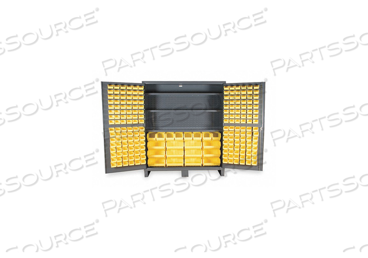 JUMBO BIN CABINET SSC-722484-BDLP-212 - 212 YELLOW HOOK-ON-BINS 3 SHELVES, 72"W X 24"D X 84"H by Durham Manufacturing Company JUMBO BIN CABINET SSC-722484-BDLP-212 - 212 YELLOW HOOK-ON-BINS 3 SHELVES, 72"W X 24"D X 84"H by Durham Manufacturing Company