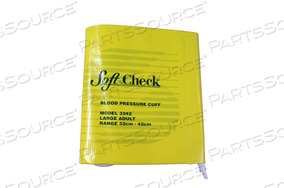SOFTCHECK YELLOW VINYL DISPOSABLE BP CUFF, LARGE ADULT SINGLE TUBE, ML, 20/BX 