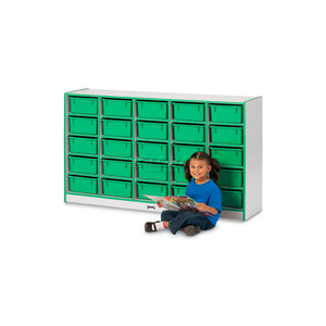 25 TUB MOBILE CUBBIE W/TUBS, 60"W X 15"D X 35-1/2"H, GRAY LAMINATE, BLACK EDGE by Jonti-Craft Inc