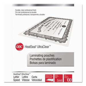 ULTRACLEAR THERMAL LAMINATING POUCHES, 5 MIL, 9" X 11.5", GLOSS CLEAR, 100/BOX by ACCO Brands