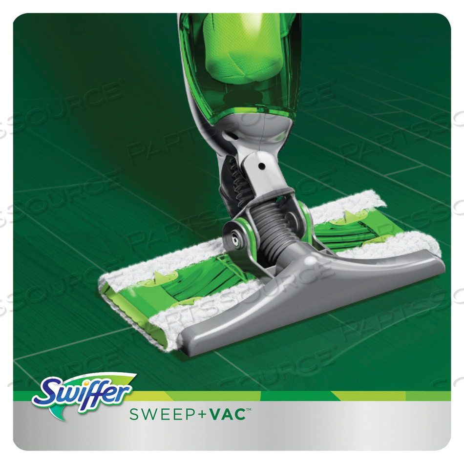 SWEEP + VAC STARTER KIT WITH 8 DRY CLOTHS, 10" CLEANING PATH, GREEN/SILVER, 2 KITS/CARTON 