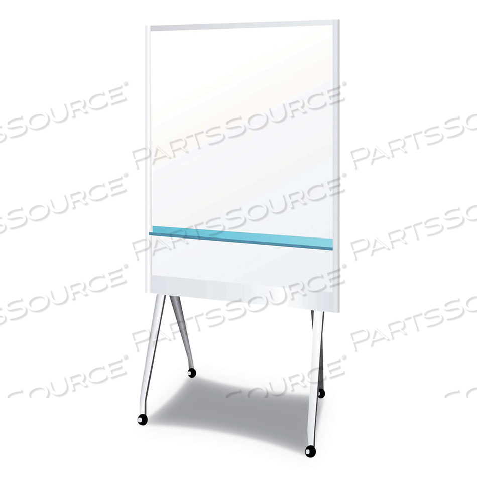 MOBILE PARTITION BOARD LG, 38 3/10" X 70 4/5", WHITE, ALUMINUM FRAME by Plus Corporation Of America