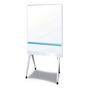 MOBILE PARTITION BOARD LG, 38 3/10" X 70 4/5", WHITE, ALUMINUM FRAME by Plus Corporation Of America
