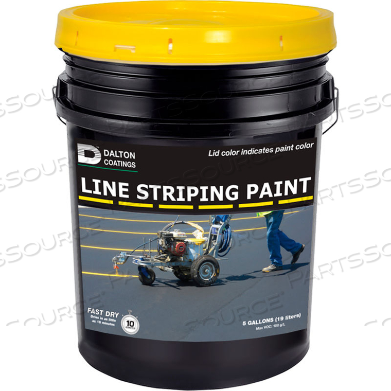 LATEX-ITE 5 GAL. LINE STRIPING PAINT, LEAD-FREE, FAST DRY, YELLOW, 1 EACH by Dalton Enterprises, Inc. LATEX-ITE 5 GAL. LINE STRIPING PAINT, LEAD-FREE, FAST DRY, YELLOW, 1 EACH by Dalton Enterprises, Inc.