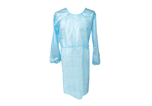 PROTECTIVE PROCEDURE GOWN, LARGE BLUE, NONSTERILE, AAMI LEVEL 1, DISPOSABLE (10/BG) by Cypress