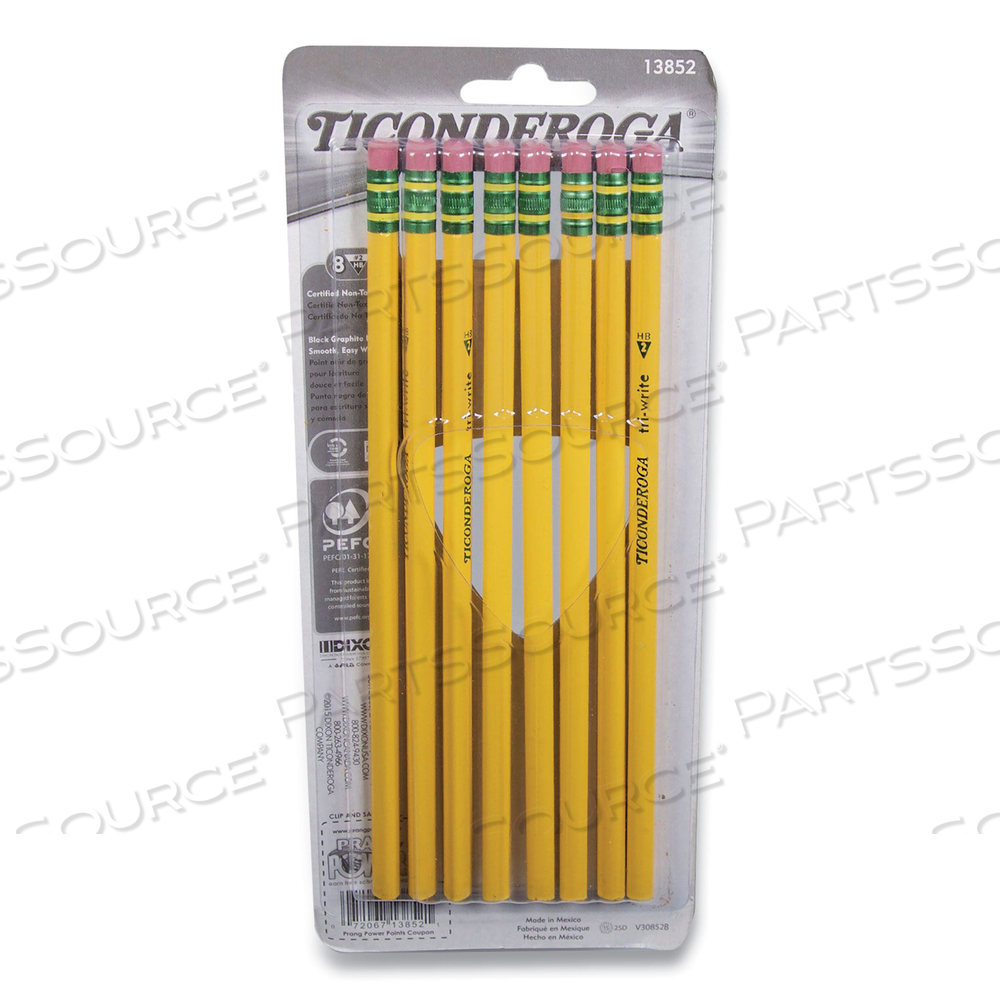TRI-WRITE TRIANGULAR PENCIL, HB (#2), BLACK LEAD, YELLOW BARREL by Dixon Ticonderoga TRI-WRITE TRIANGULAR PENCIL, HB (#2), BLACK LEAD, YELLOW BARREL by Dixon Ticonderoga