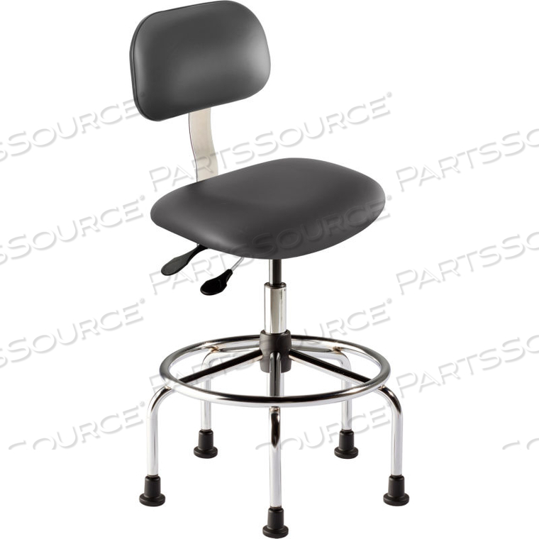 OPERATOR CHAIR - MULTIFUNCTIONAL CONTROL- HEIGHT 25 - 32" - BLACK VINYL - CHROME FRAME 