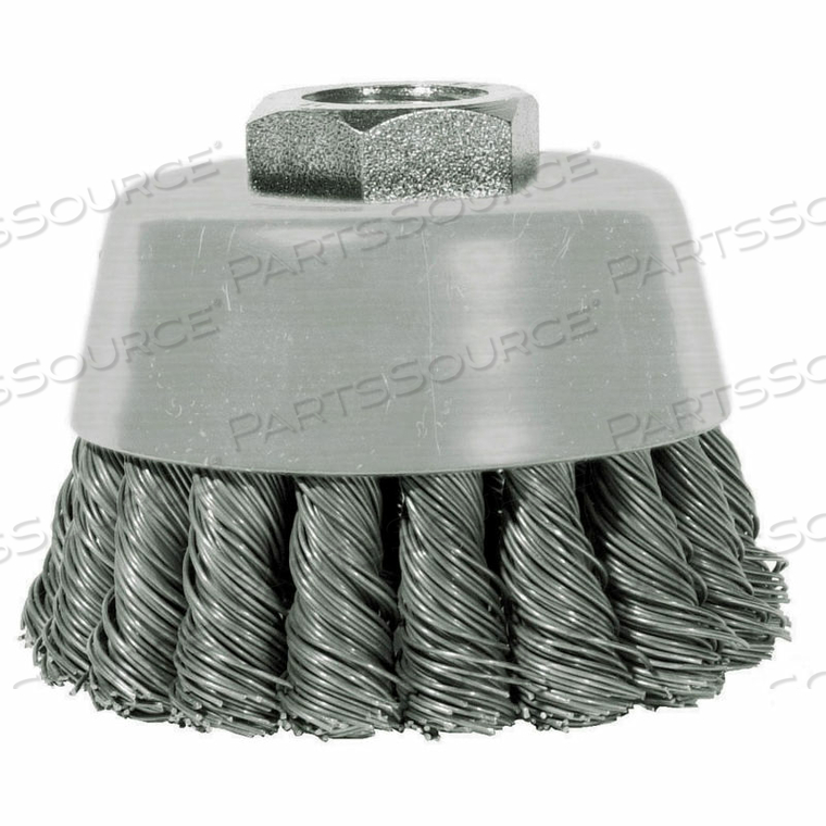 ANGLE GRINDER CUP BRUSH 3" DIA. KNOT STEEL 0.02" by Century Drill And Tool
