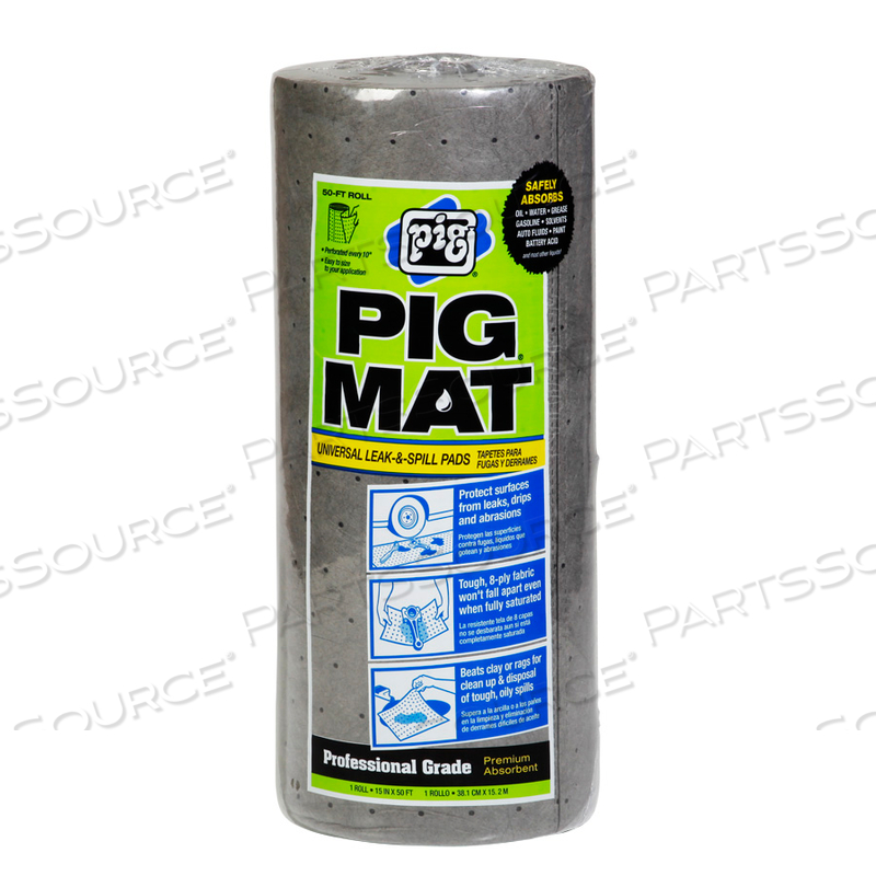 PIG UNIVERSAL LIGHT-WEIGHT ABSORBENT MAT ROLL by New Pig Corporation PIG UNIVERSAL LIGHT-WEIGHT ABSORBENT MAT ROLL by New Pig Corporation