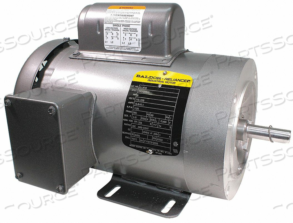MOTOR 1 HP 1725 RPM 115/230V 56C TEFC by BALDOR MOTOR 1 HP 1725 RPM 115/230V 56C TEFC by BALDOR