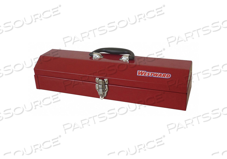 TOOL BOX, MATERIAL STEEL, OVERALL DEPTH 6 IN, OVERALL HEIGHT 4 IN, OVERALL WIDTH 19 IN, LOCKING SYSTEM PADLOCKABLE, COLOR RED, INCLUDES DRAW by Westward