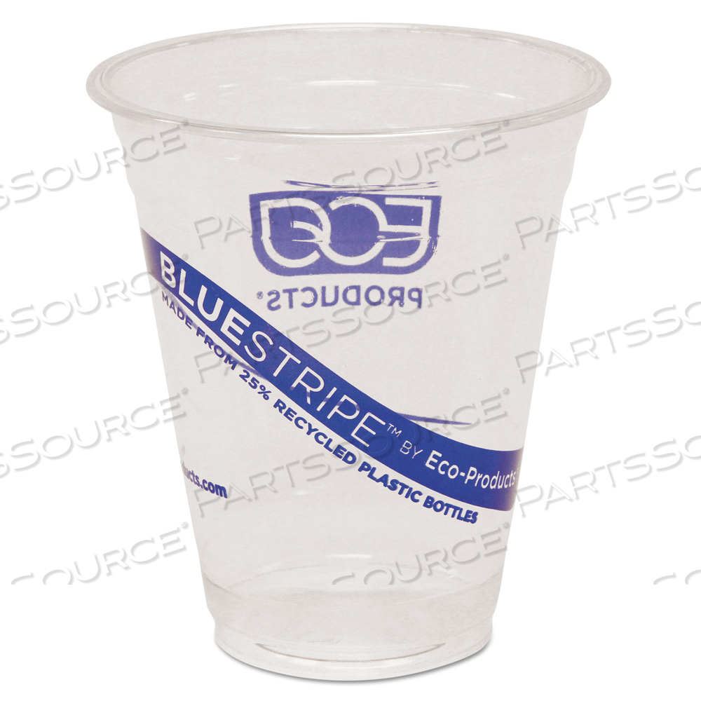 BLUESTRIPE RECYCLED CONTENT TRANSLUCENT PLASTIC COLD DRINK CUPS, 12 OZ. by Eco-Products