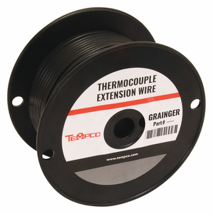 THERMOCOUPLE EXT WIRE JX 24AWG BLK 100FT by Tempco