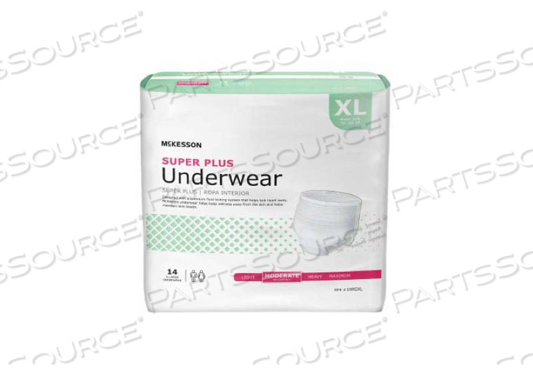 SUPER PLUS MODERATE ABSORBENT UNDERWEAR, EXTRA LARGE (56 PER CASE) by McKesson