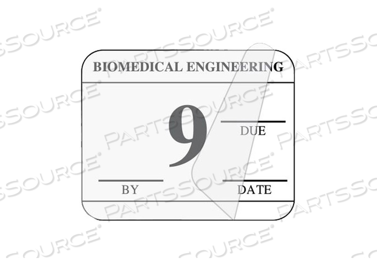 INSPECTION LABEL, SYNTHETIC PAPER, WHITE, BIOMEDICAL ENGINEERING LEGEND, 1-1/4 IN  X 1 IN by United Ad Label