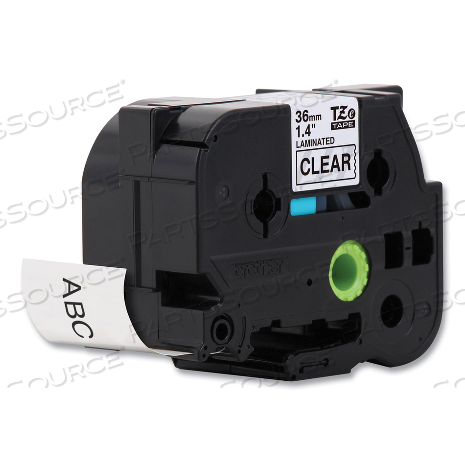 TZE STANDARD ADHESIVE LAMINATED LABELING TAPE, 1.4" X 26.2 FT, WHITE ON MATTE CLEAR by Brother TZE STANDARD ADHESIVE LAMINATED LABELING TAPE, 1.4" X 26.2 FT, WHITE ON MATTE CLEAR by Brother