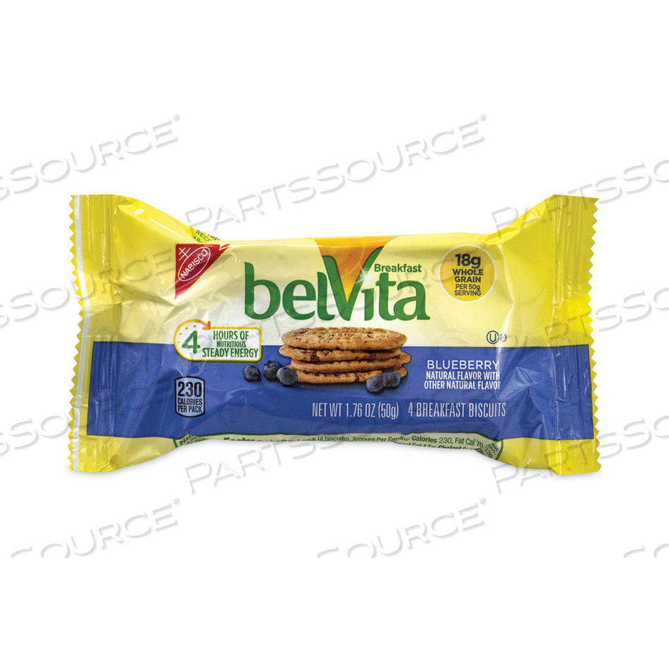 BELVITA BREAKFAST BISCUITS, BLUEBERRY, 1.76 OZ PACK, 25 PACKS/BOX 