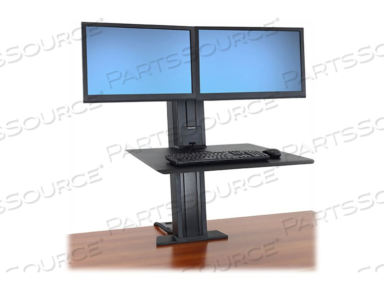 WORKFIT-SR, DUAL MONITOR, STANDING DESK WORKSTATION (BLACK) by Ergotron, Inc.