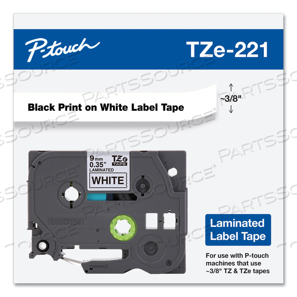 BLACK PRINT ON WHITE LABEL TAPE, 26.2 FT L X 0.35 IN W by Brother
