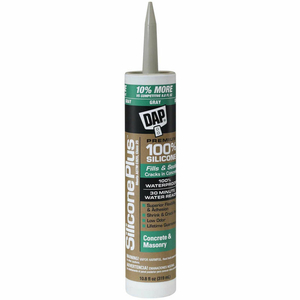 SILICONE PLUS PREM CONCRETE&MASONRY SILICONE RUBBER SEALANT-10.8OZ, GRAY- by DAP Products Inc.