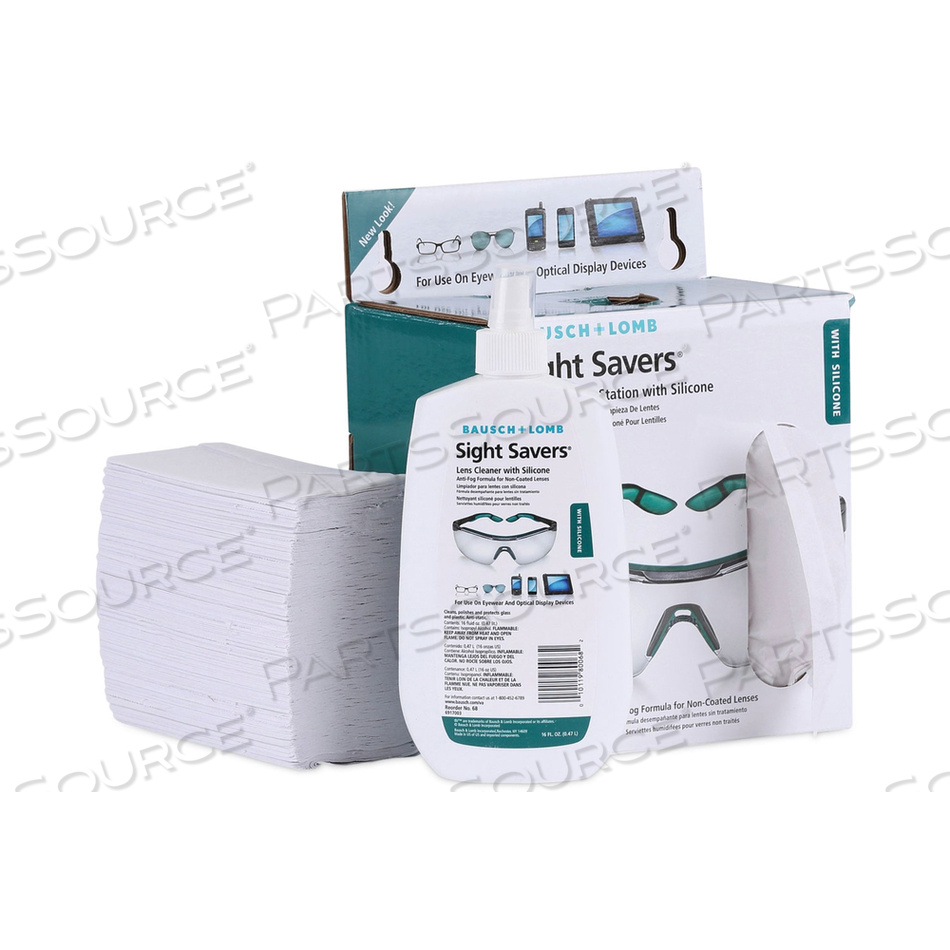 SIGHT SAVERS LENS CLEANING STATION, 16 OZ PLASTIC BOTTLE, 6.5 X 4.75, 1,520 TISSUES/BOX 