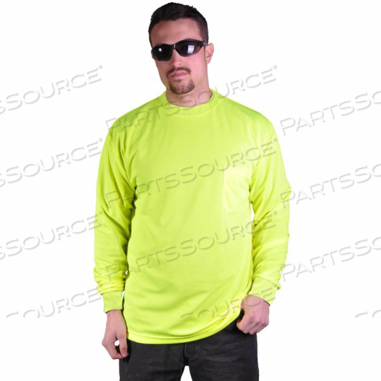 5503 MOISTURE WICKING LONG SLEEVE SAFETY T-SHIRT WITH CHEST POCKET, LIME, 3XL by GSS Safety LLC 5503 MOISTURE WICKING LONG SLEEVE SAFETY T-SHIRT WITH CHEST POCKET, LIME, 3XL by GSS Safety LLC