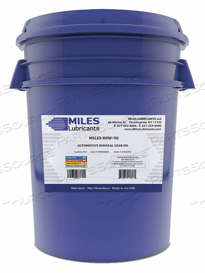 GEAR OIL YELLOW PAIL 35 LB. -30 DEG.F by Miles Lubricants