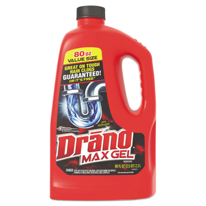 MAX GEL CLOG REMOVER, BLEACH SCENT, 80 OZ BOTTLE, 6/CARTON by Drano