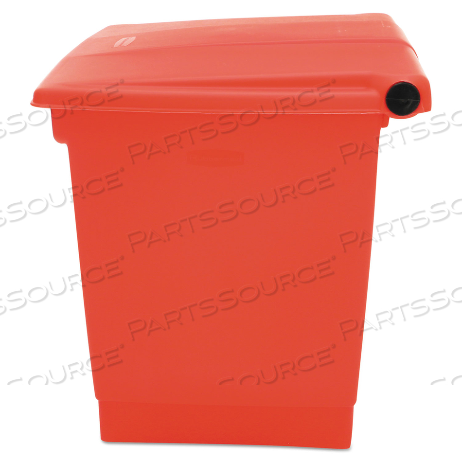 INDOOR UTILITY STEP-ON WASTE CONTAINER, 8 GAL, PLASTIC, RED by Rubbermaid Medical Division