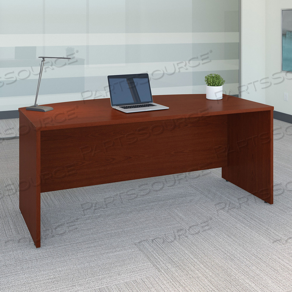 SERIES C COLLECTION BOW FRONT DESK, 71.13" X 36.13" X 29.88", MAHOGANY 