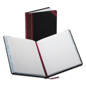 ACCOUNT RECORD BOOK, RECORD-STYLE RULE, BLACK/RED/GOLD COVER, 9.25 X 7.31 SHEETS, 300 SHEETS/BOOK by Boorum & Pease