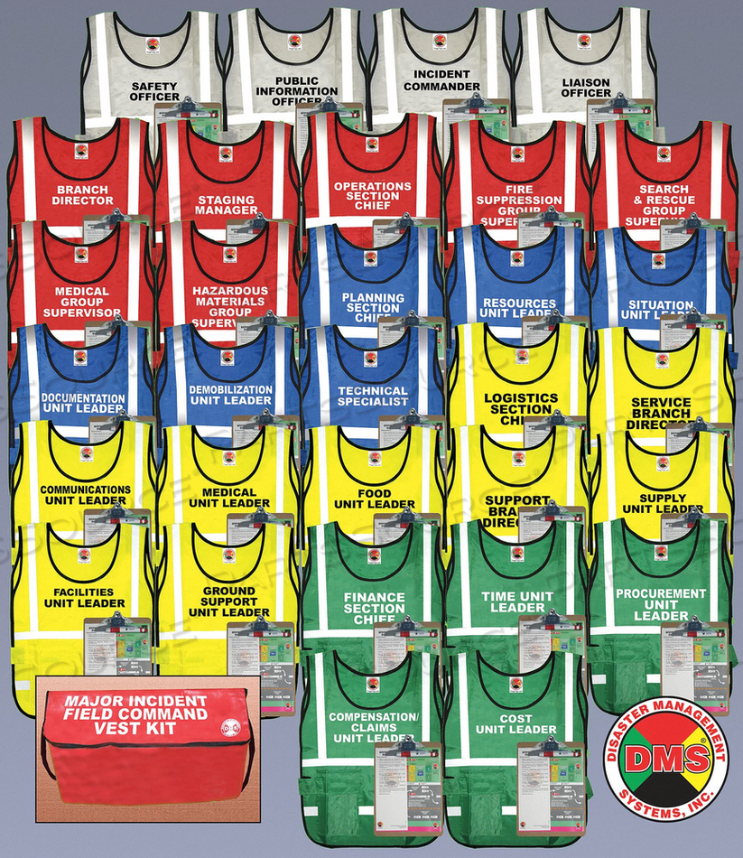 SAFETY VEST ASSORTED INC CMND UNIVSL by Disaster Management Systems (DMS)
