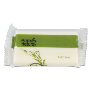 BODY AND FACIAL SOAP, FRESH SCENT, # 1 1/2 FLOW WRAP BAR, 500/CARTON by Pure & Natural