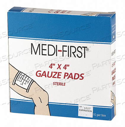 GAUZE PAD COTTON BLEND GAUZE PK10 by Medi-First