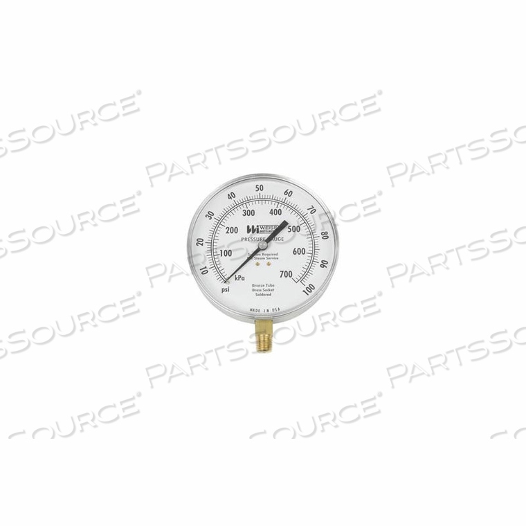 4 1/2" DIAL, 1/4" NPT, 0-300 PSI by Weiss Instruments
