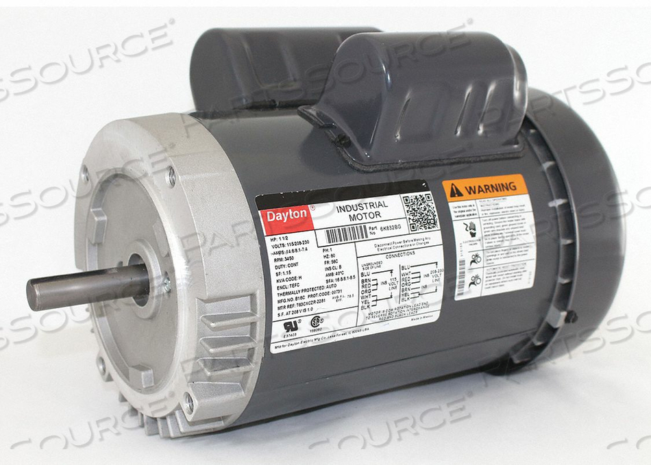 GP MTR CS TEFC 1-1/2 HP 3450 RPM 56C by DAYTON ELECTRIC MANUFACTURING CO GP MTR CS TEFC 1-1/2 HP 3450 RPM 56C by DAYTON ELECTRIC MANUFACTURING CO