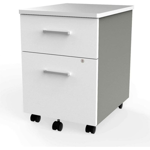 MOBILE PEDESTAL FILE - BOX/FILE DRAWER - WHITE / GRAY by Linea Italia Inc