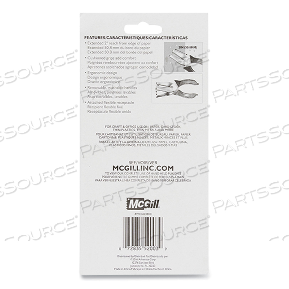 15-SHEET MEDIUM-DUTY ONE-HOLE PUNCH, DIAMOND SHAPE, CHROME by McGill 15-SHEET MEDIUM-DUTY ONE-HOLE PUNCH, DIAMOND SHAPE, CHROME by McGill