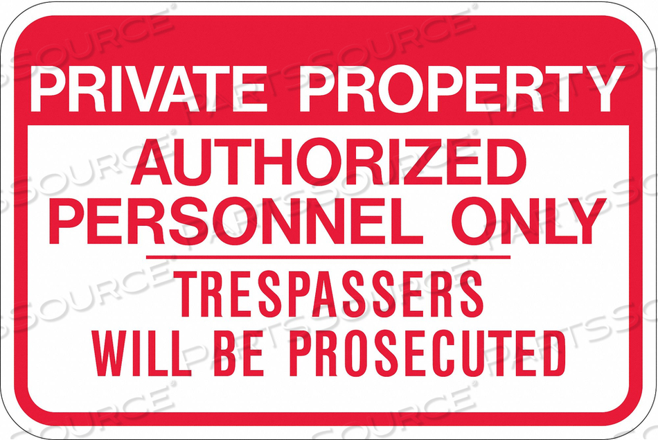 ADMITTANCE SIGN 12 X 18IN R/WHT ENG TEXT by Lyle Signs Inc.