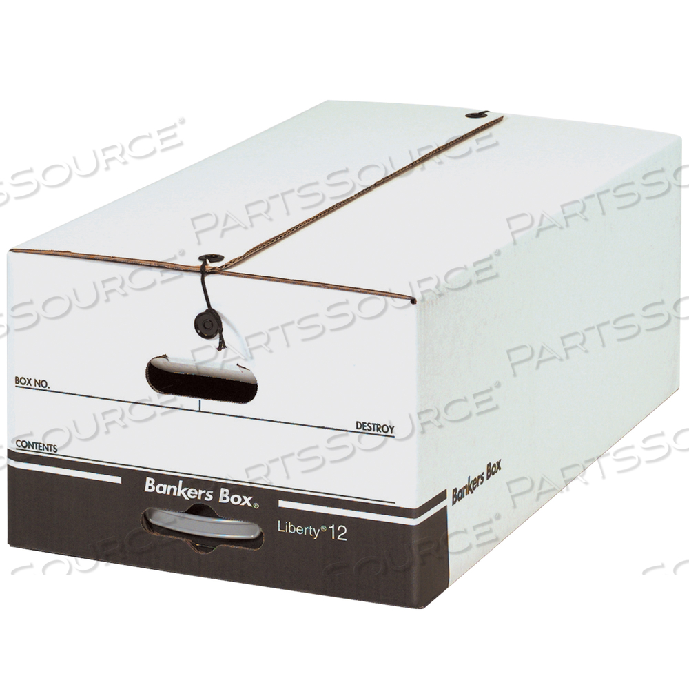 FILE STORAGE BOXES, 24" X 15" X 10 1/2", STRING AND BUTTON, WHITE, 12/CASE by BOX Partners (Box Acquisitions, LLC)