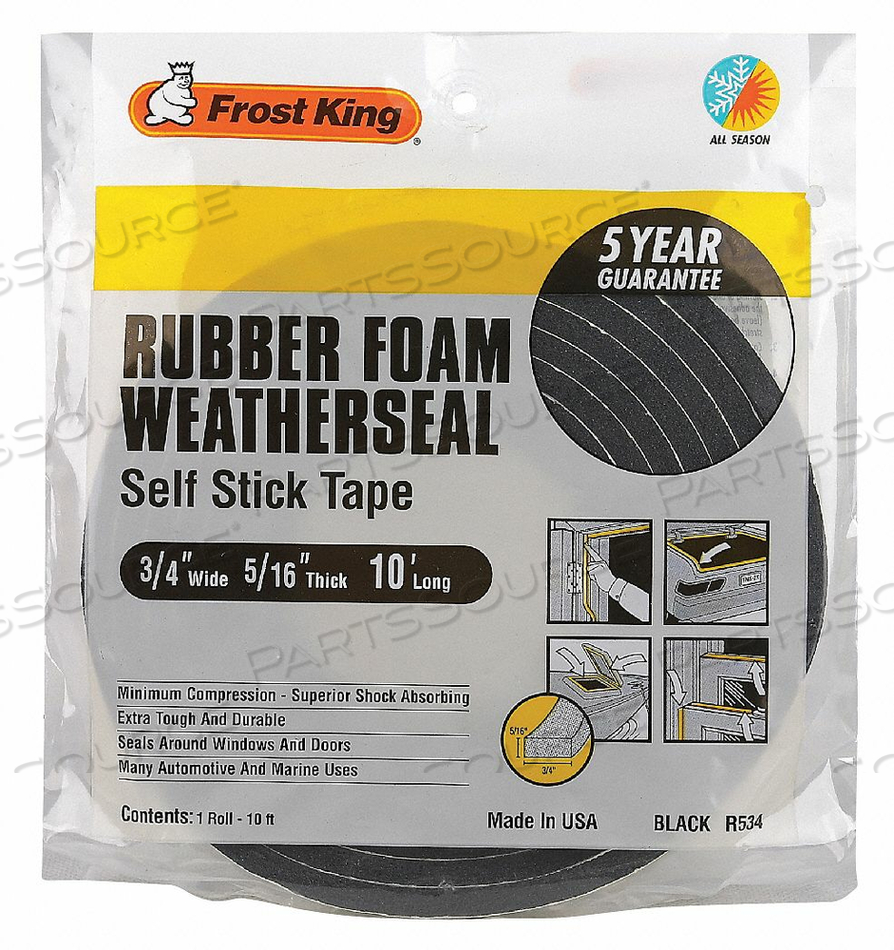 H3683 SPNGE RUBBER FOAM TAPE 3/4INX10 FT 8 MIL by Thermwell Products Co., Inc.