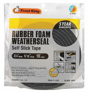 H3683 SPNGE RUBBER FOAM TAPE 3/4INX10 FT 8 MIL by Thermwell Products Co., Inc.