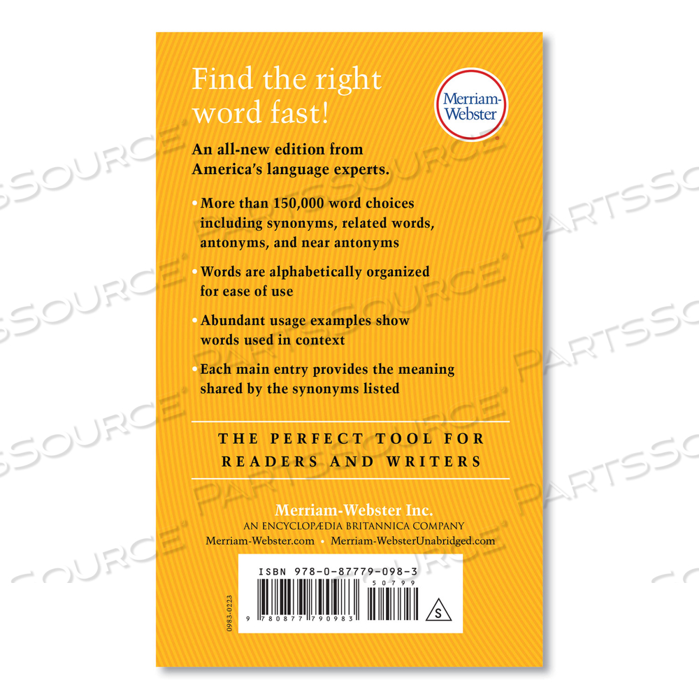 THESAURUS, PAPERBACK, 832 PAGES by Merriam Webster THESAURUS, PAPERBACK, 832 PAGES by Merriam Webster