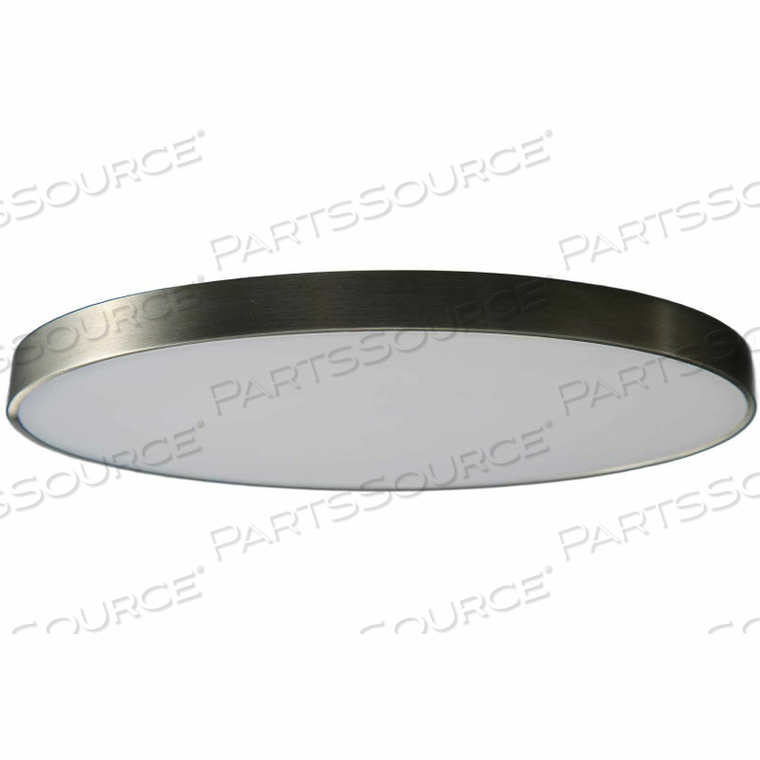 9" ROUND CONVEX LED FLUSH MOUNT LIGHT 30W, 120V TO 277V, 3000K, NICKEL by AMAX Lighting