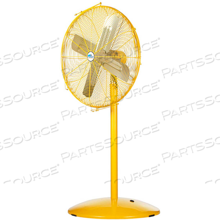 DJ-PF20-2SPH 20 INCH PEDESTAL FAN, YELLOW 1/3 HP 3637 CFM, NON-OSCILLATING 