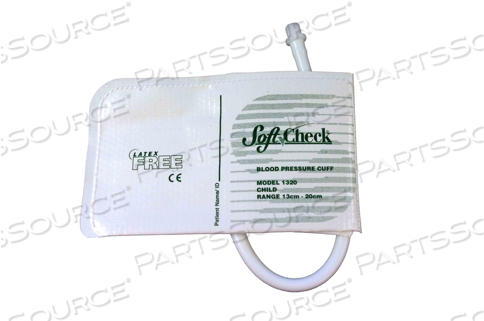 SOFTCHECK VINYL DISPOSABLE BP CUFF, CHILD SINGLE TUBE, DM, 20/BX 