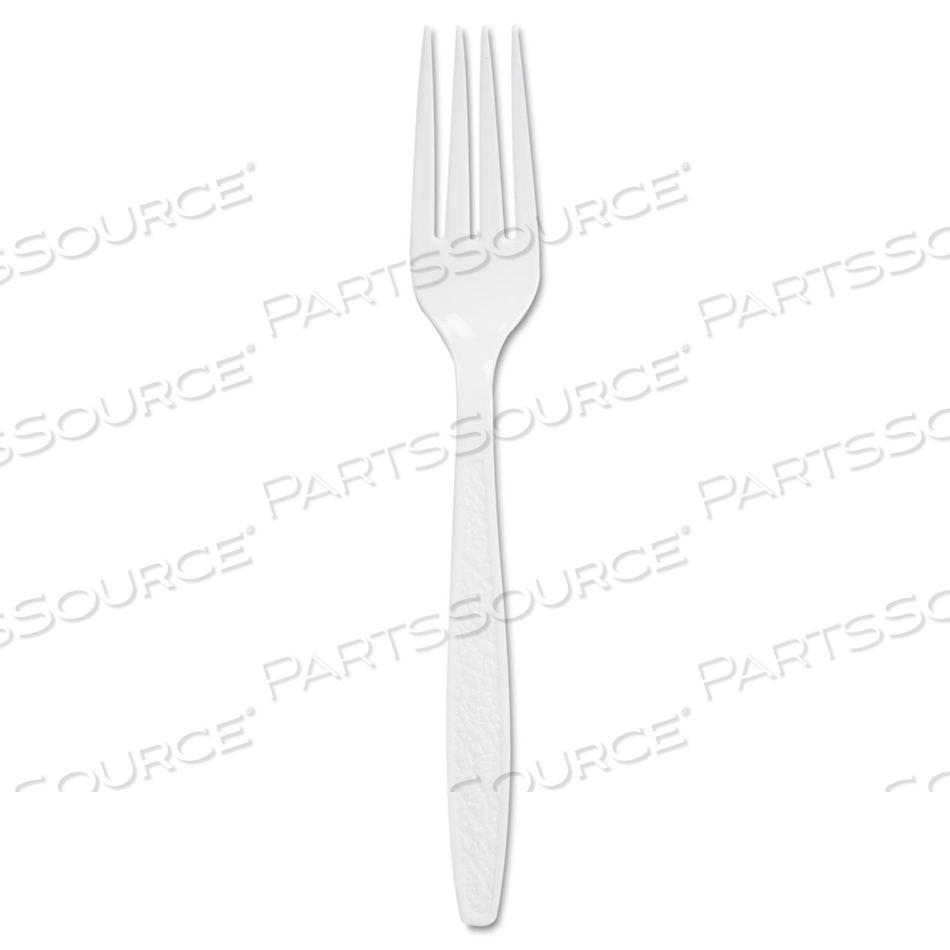 GUILDWARE EXTRA HEAVYWEIGHT PLASTIC CUTLERY, FORKS, WHITE 